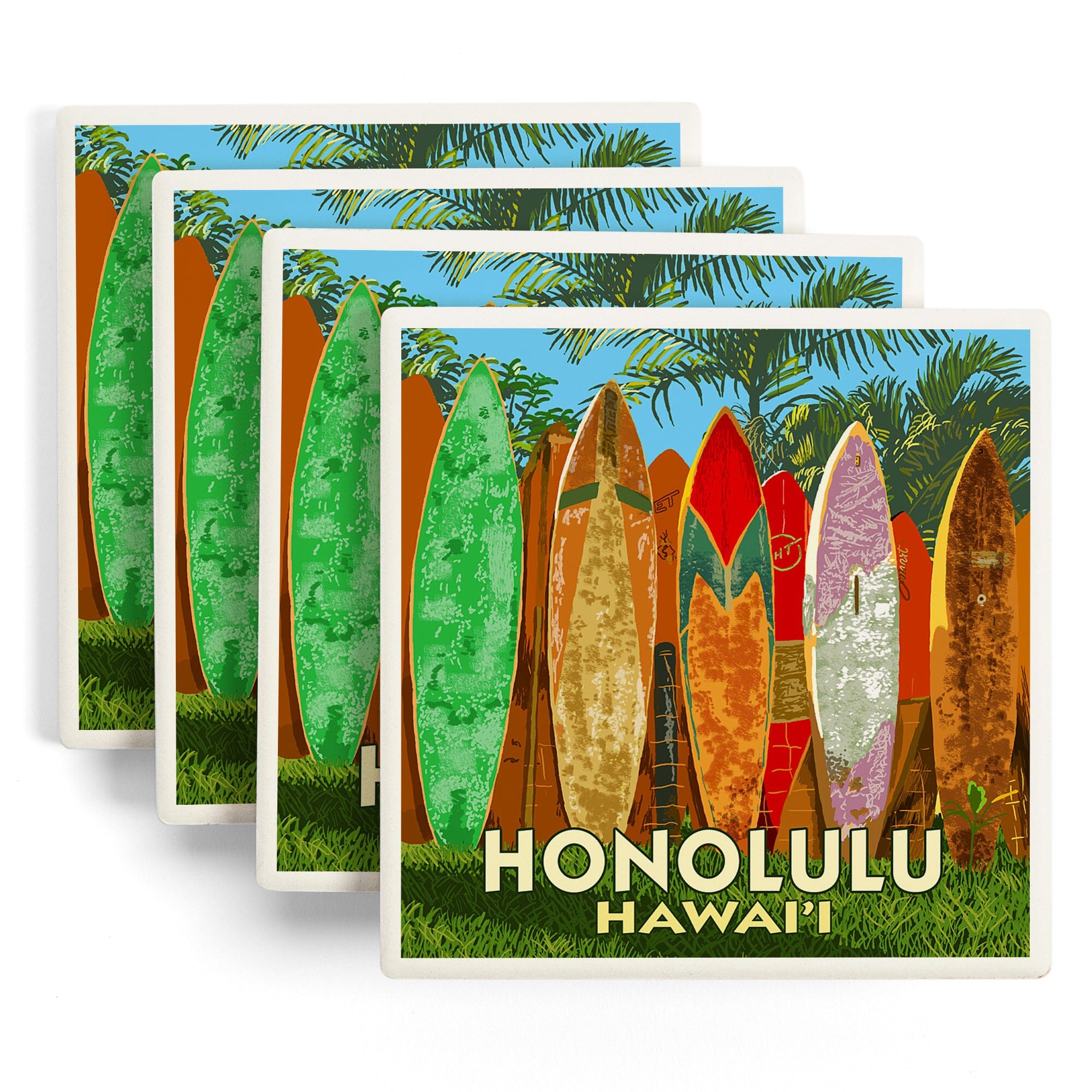 find-your-favorite-honolulu-hawaii-surfboard-fence-lantern-press-artwork-coaster-set-sale_0.jpg